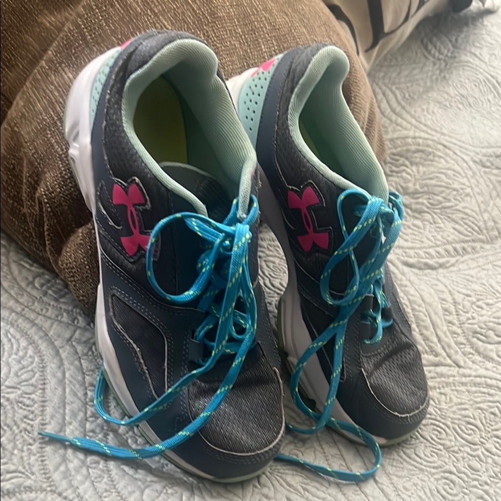 Under Armour Kids' Blue and Pink Sneakers